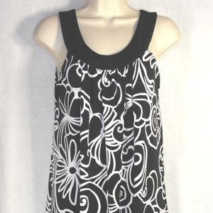 RUBY ROX dress sz 3 Loose Fit Black White Floral